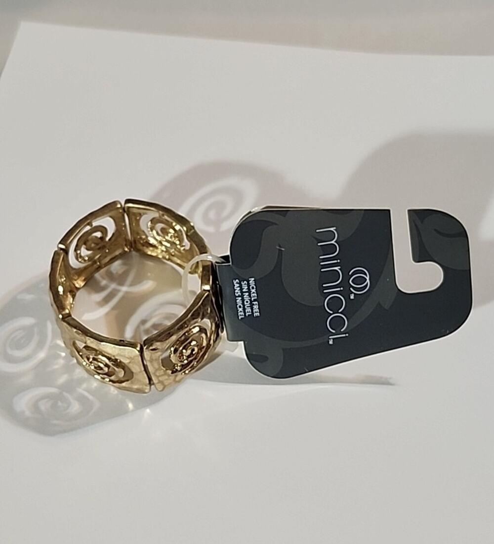 G by Gennaro Minicci Bracelet Gold Wide Stretch Small - Medium Size